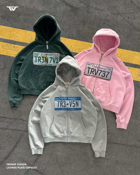 License Plate Zip Up